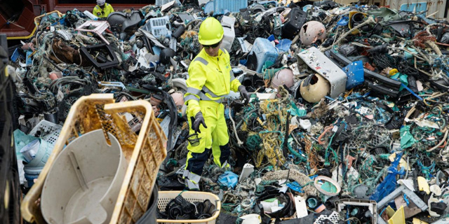 boat full of plastic